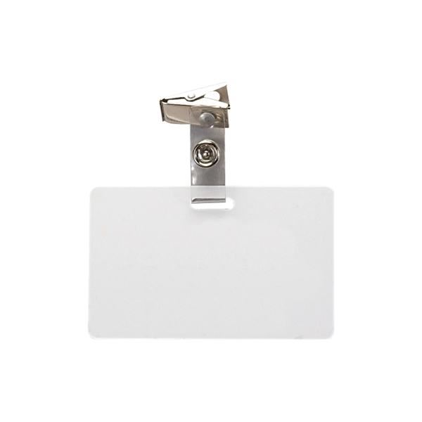 Horizontal Plastic ID Card With Badge Clip - Image 2