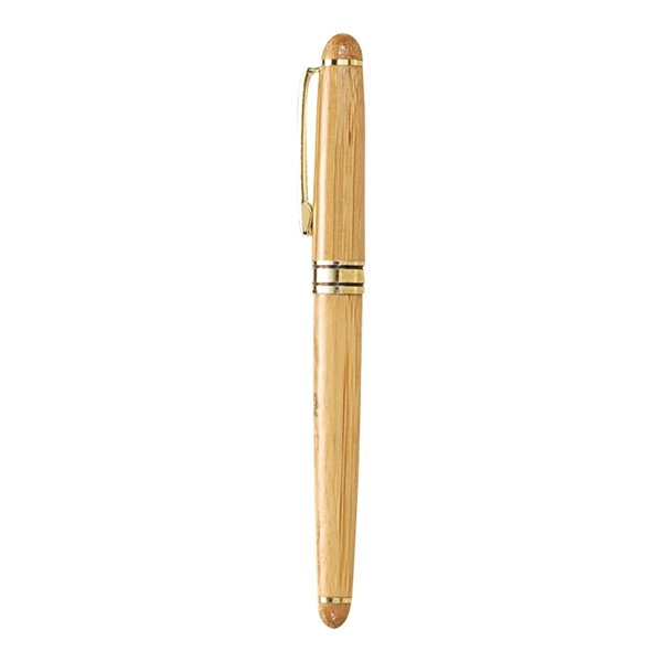 The Milano Blanc Bamboo Rollerball Pen - Image 2