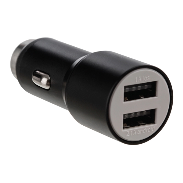 Aluminum Dual USB Car Charger Adapter w/Emergency Hammer - Image 2