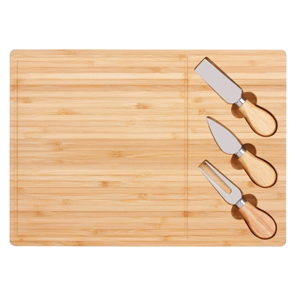 Astor Bamboo Cheese Board Knife Set - Image 3