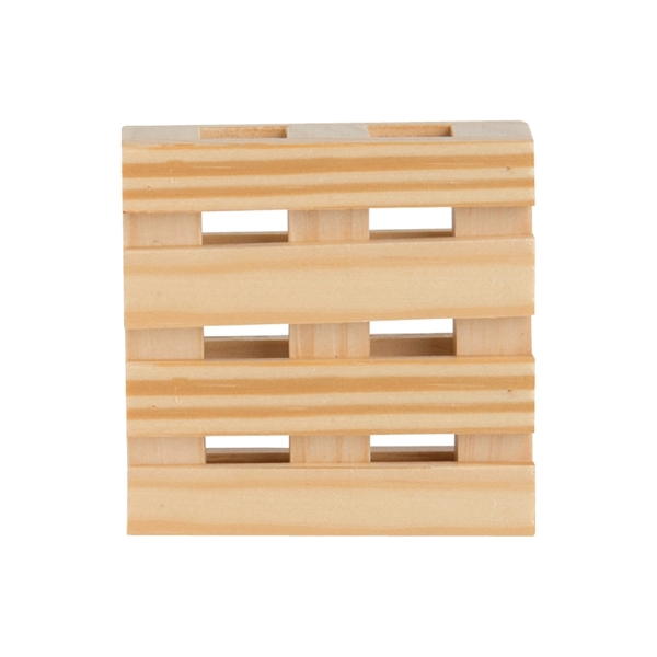 3" Square Mini Pallet Wood Coaster - Image 3