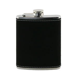 Suave™ Leatherette Wrap Captive-Top Pocket Flask, 8 oz.