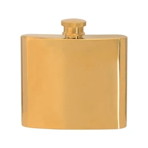 5 oz. Stainless Steel Gold Plated Hip Flask