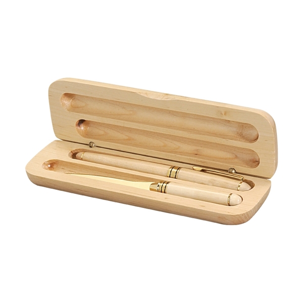 Maplewood Case with Pen and Letter Opener Gift Set - Image 3