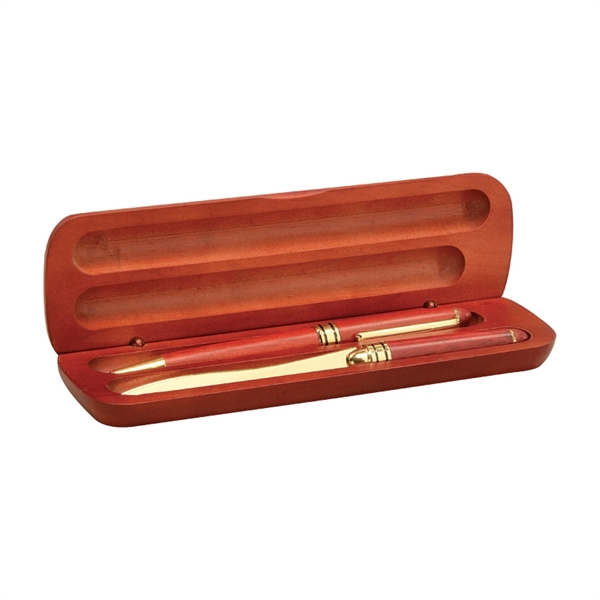 Rosewood Case With Pen And Letter Opener Gift Set - Image 3