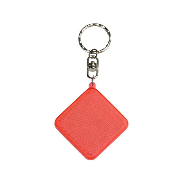 Square Diamond Red Reflector Keyring - Image 2