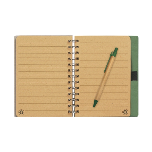 Eco-Inspired 5" x 7" Spiral Notebook & Pen - Image 3