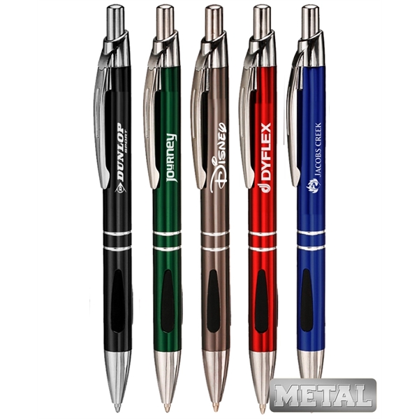 Union Printed Promotional "Ornate" Colored Metal clicker Pen