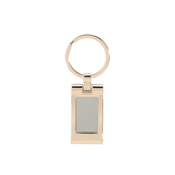 Sterling Silver Plated Rectangle Keyring - Image 2
