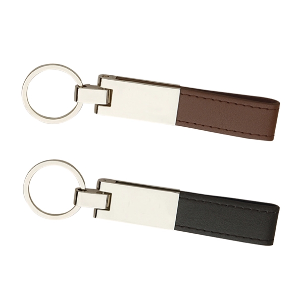 Leather And Silver Keyring - Image 2