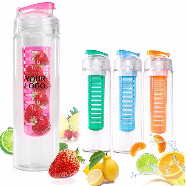 24oz Fruit Infuser Water Bottle Lemon Cap Water Bottle - Image 1