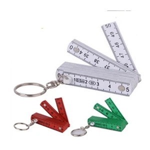 Portable folding ruler+key chain