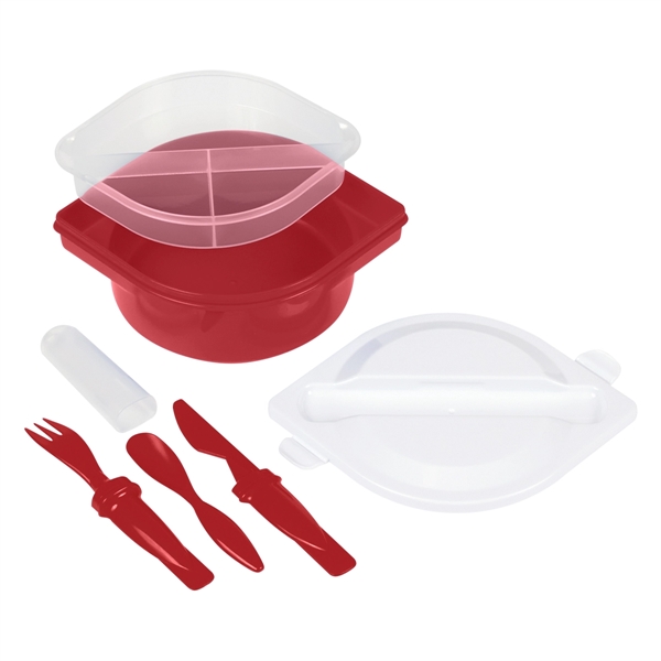Multi-Compartment Food Container With Utensils - Image 6