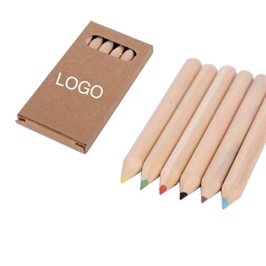 6 Color Natural Wood Colored Pencil