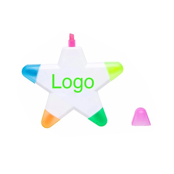 5 Colors in 1 Creative Pentagram Plastic Highlighter Marker - Image 1