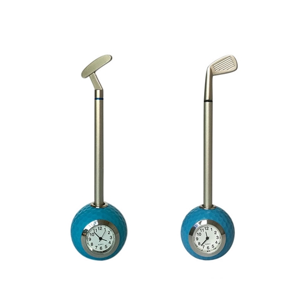 Golf  Ball Pen Holder With Clock - Image 6