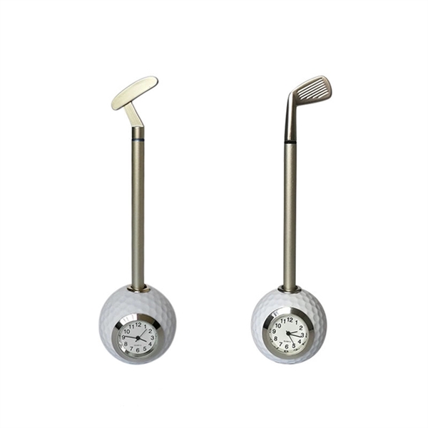 Golf  Ball Pen Holder With Clock - Image 7