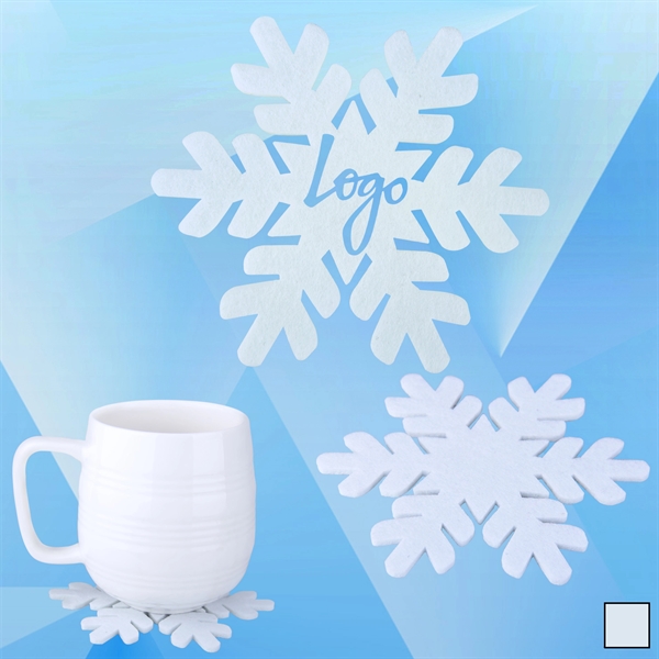 Snowflake Shaped Soft Absorbent Coaster - Image 1