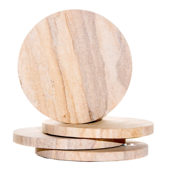 Sandstone Round Coaster, Natural Radiant, Set of 4 - Image 2