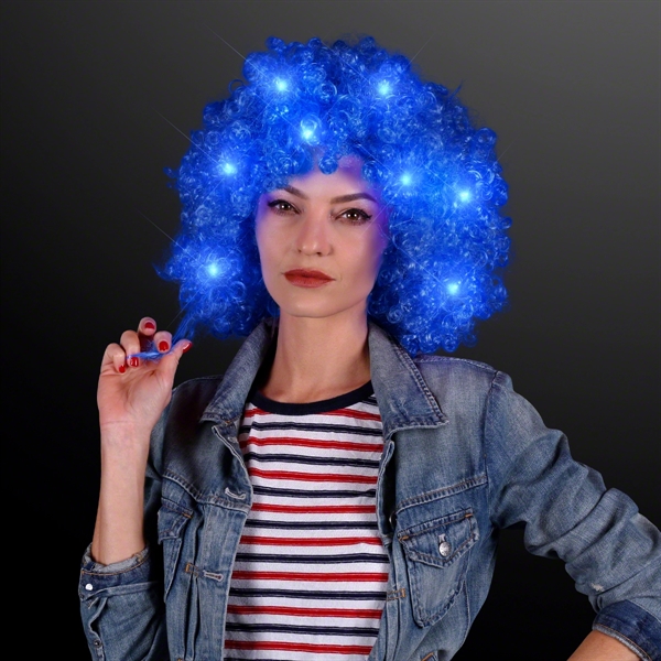 Light Up Afro Wig with Flashing LEDs - Image 4