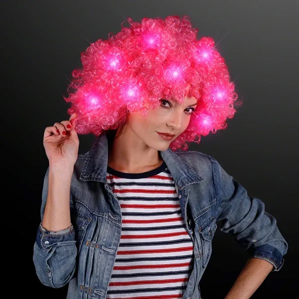 Light Up Afro Wig with Flashing LEDs - Image 6