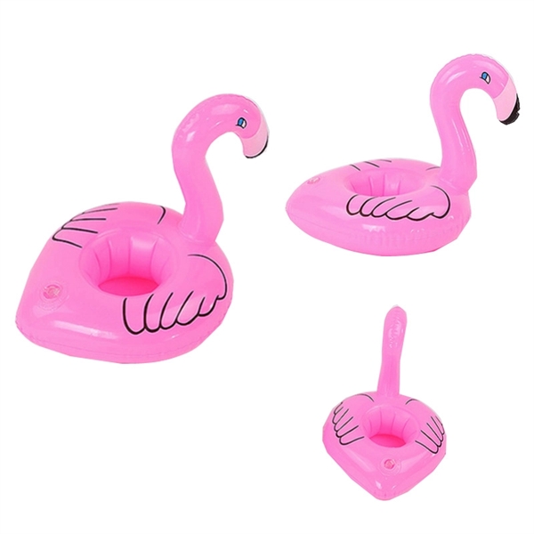 Inflatable Pink Flamingo Floating Coaster cup holder