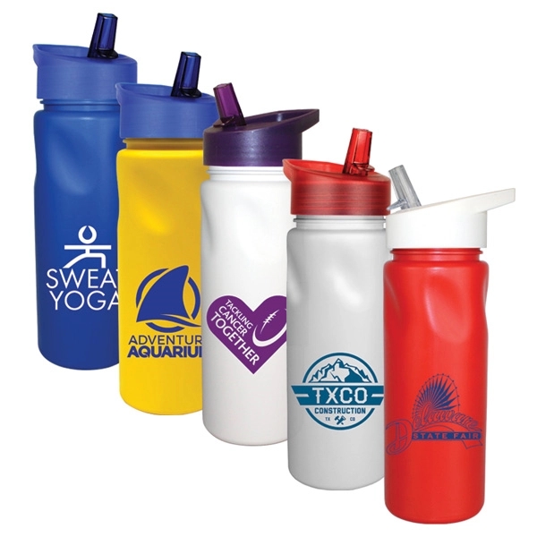 24 Oz. Cycle Bottle with Straw Cap Lid - Image 1