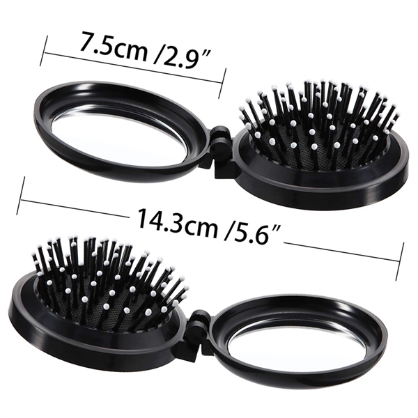 Mini Folding Pocket Hair Comb with Mirror - Image 2
