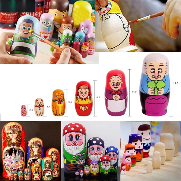 Handmade Wooden Russia Nesting Dolls - Image 1