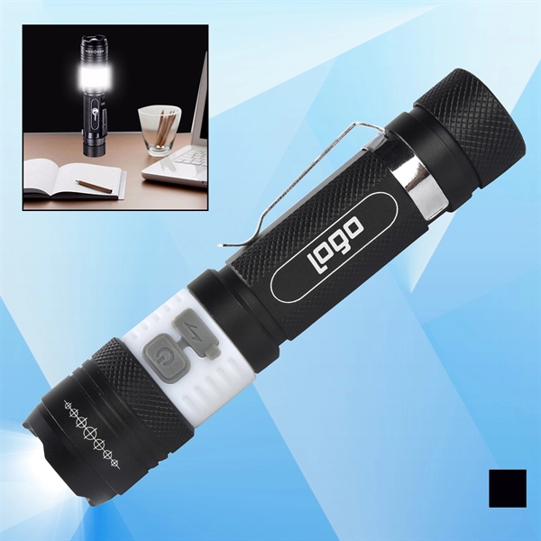 Rechargeable Flashlight w/ Red Lights - Image 1