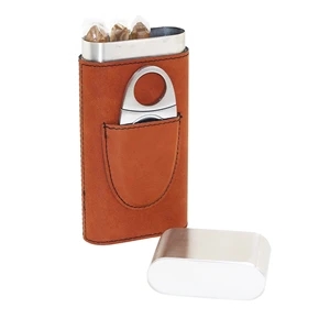 Suave™ Cigar Case with Cigar Cutter, Stainless Steel