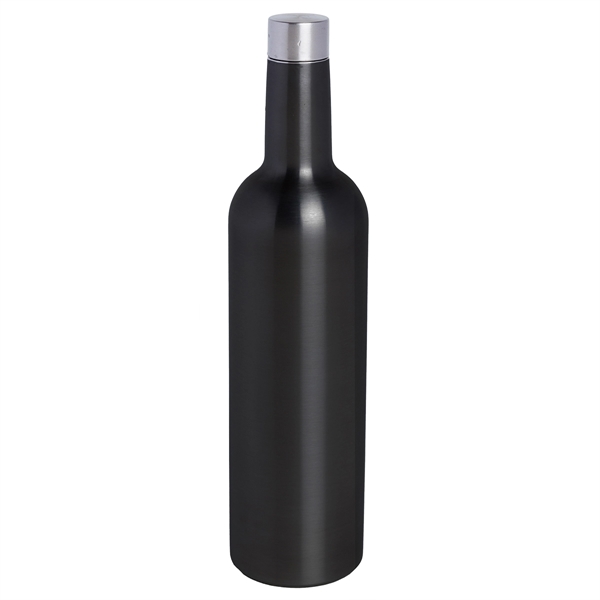 26 oz. Wine Bottle, Bordeaux Shape, Tri-Wall Black S/S - Image 2