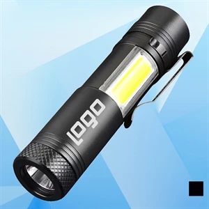 Rechargeable COB Flashlight w/ Clip