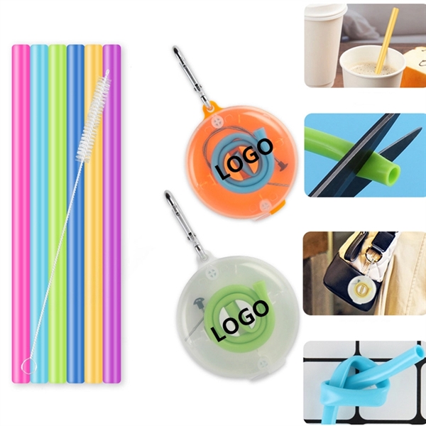 Portable Silicone Collapsible Straw Set     - Image 1