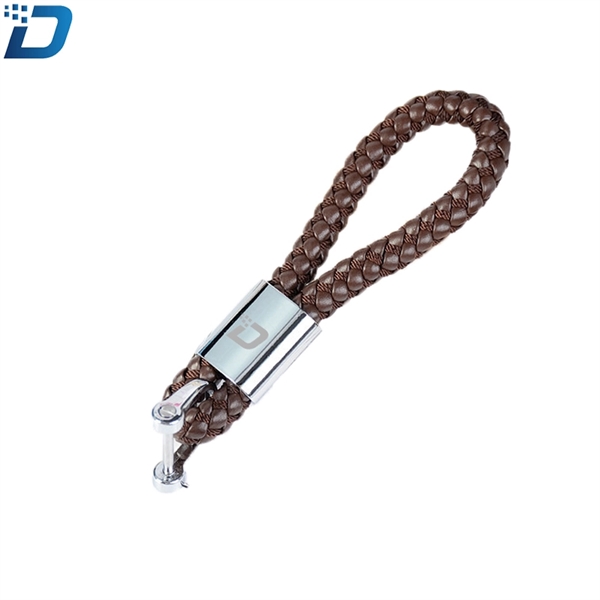 Creative Woven Leather Rope Keychain - Image 3
