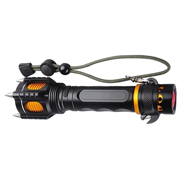 Rechargeable Flashlight w/ Cutter and Hammer - Image 2