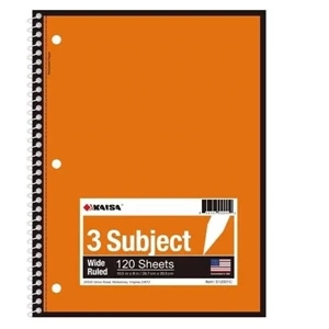 Kaisa 3-Subject Wide Ruled Notebooks