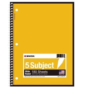 Kaisa 5-Subject Wide Ruled Notebooks
