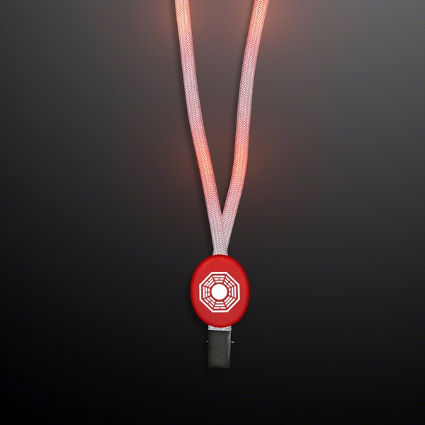 Flashing Lanyard with Imprinted Red Badge Clasp - Image 1
