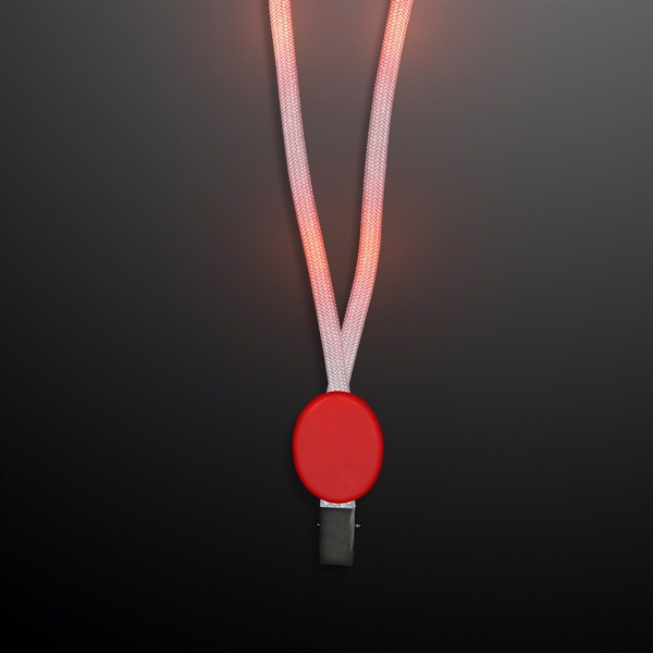 Flashing Lanyard with Imprinted Red Badge Clasp - Image 4