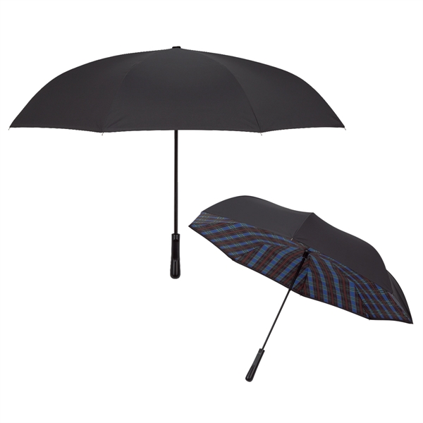 48" Arc Soho Tartan Inversion Umbrella - Image 11