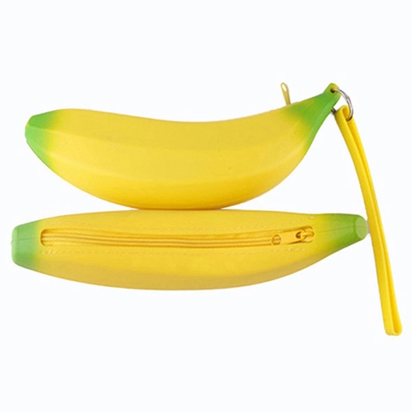 Banana-Shaped Silicone Pencil Pouch - Image 2