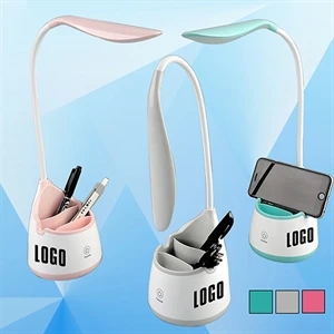 Flexible Led Rechargeable Table Lamp With Pen Container 