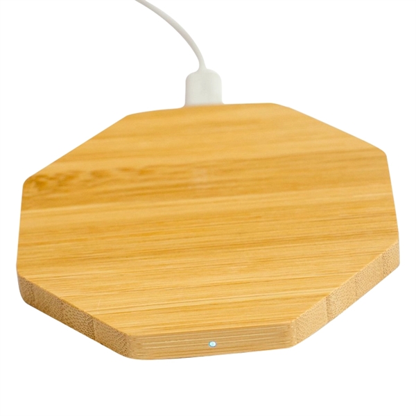 Slim Round Bamboo Qi Wireless Charging Pad - Image 11