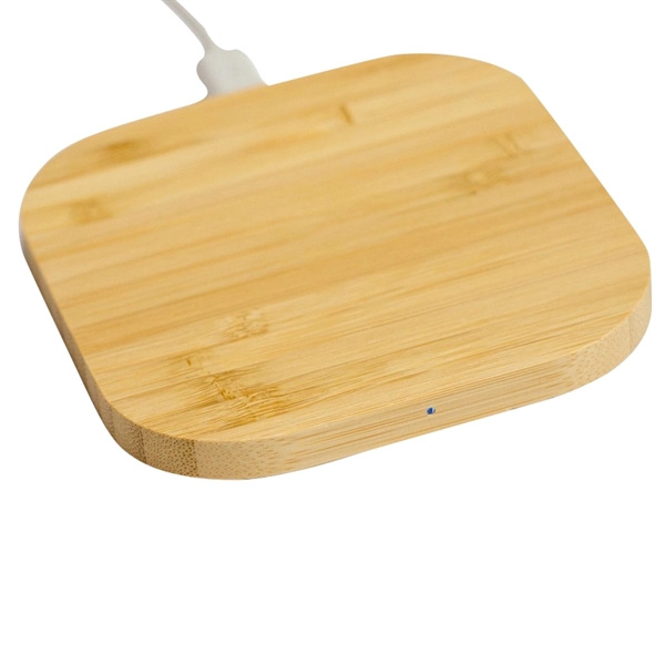 Slim Round Bamboo Qi Wireless Charging Pad - Image 12