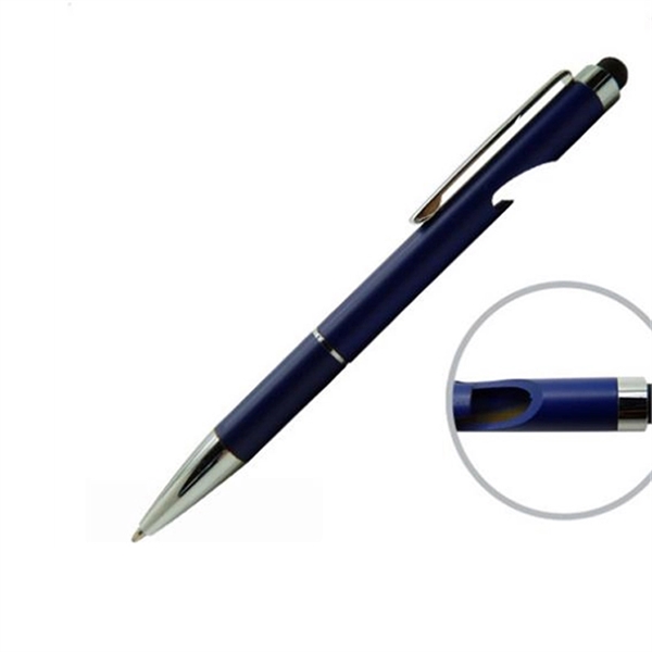Bottle Opener Metal Ballpoint Pen with Stylus - Image 4