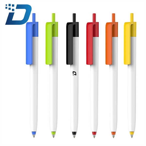 White Barrel Plastic Ballpoint Pen