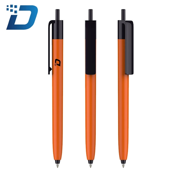 Plastic Ballpoint Pen With Black Cap - Image 1