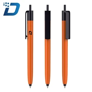 Plastic Ballpoint Pen With Black Cap