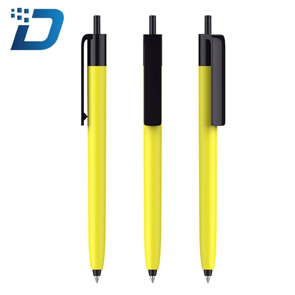 Plastic Ballpoint Pen With Black Cap - Image 2